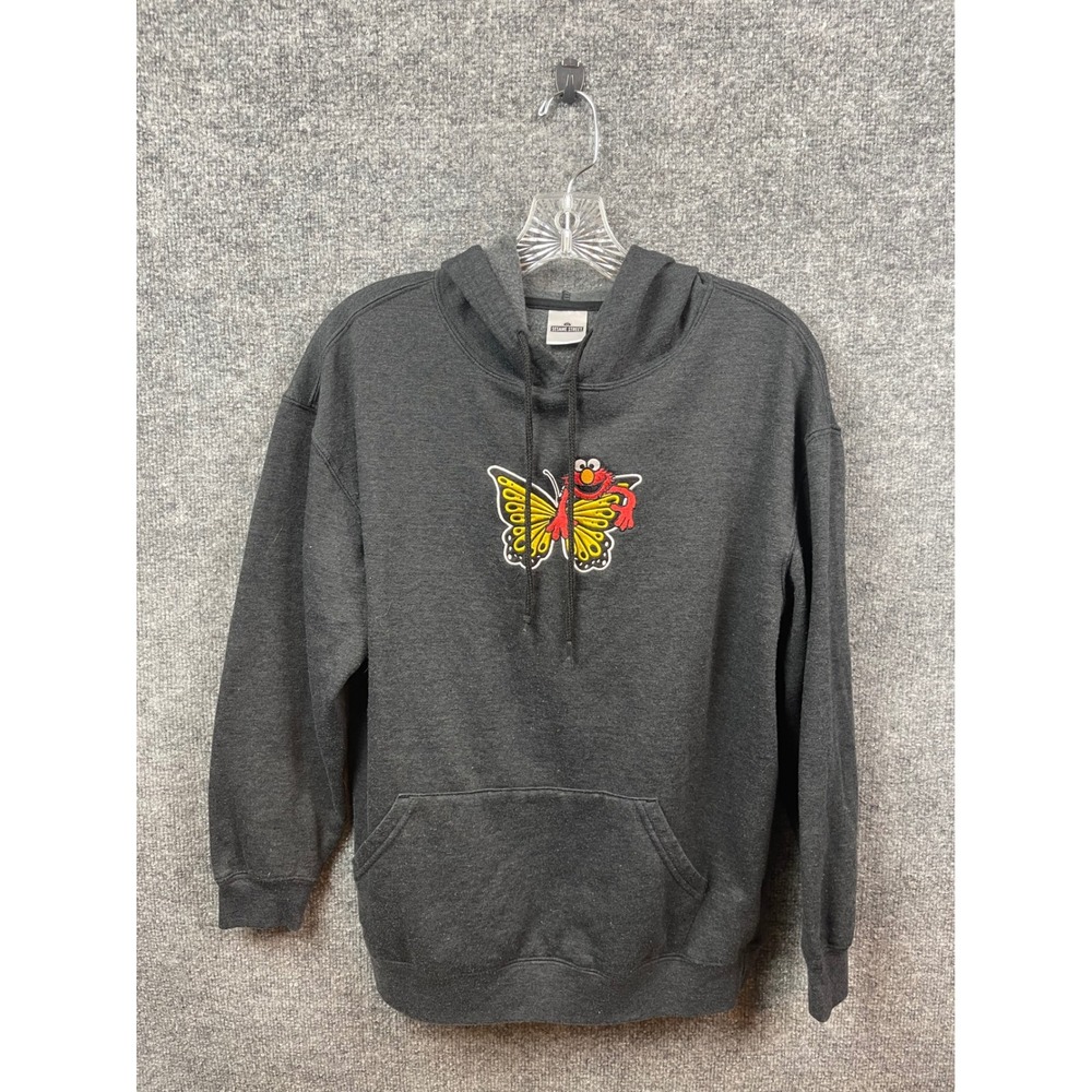 Sesame Street Hoodie Kids Size SM Grey Elmo Butterfly Graphic Pullover